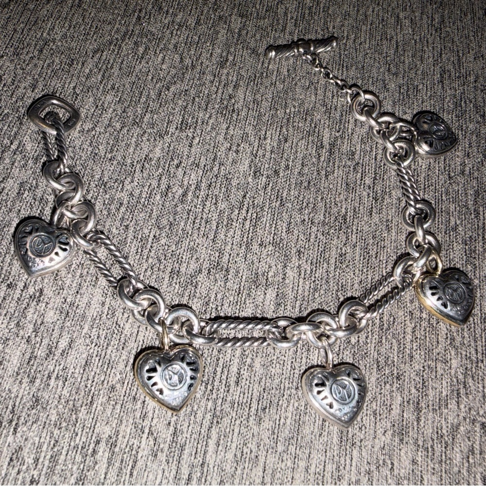 David Yurman silver and gold charm bracelet